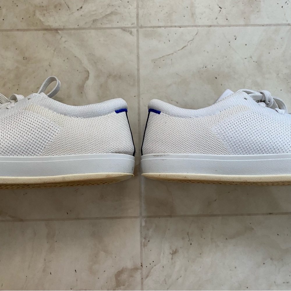 $149 Rothy's Knit Low Top Lace Up Light Weight Sneaker in Bright White Size 7.5 - Picture 9 of 15